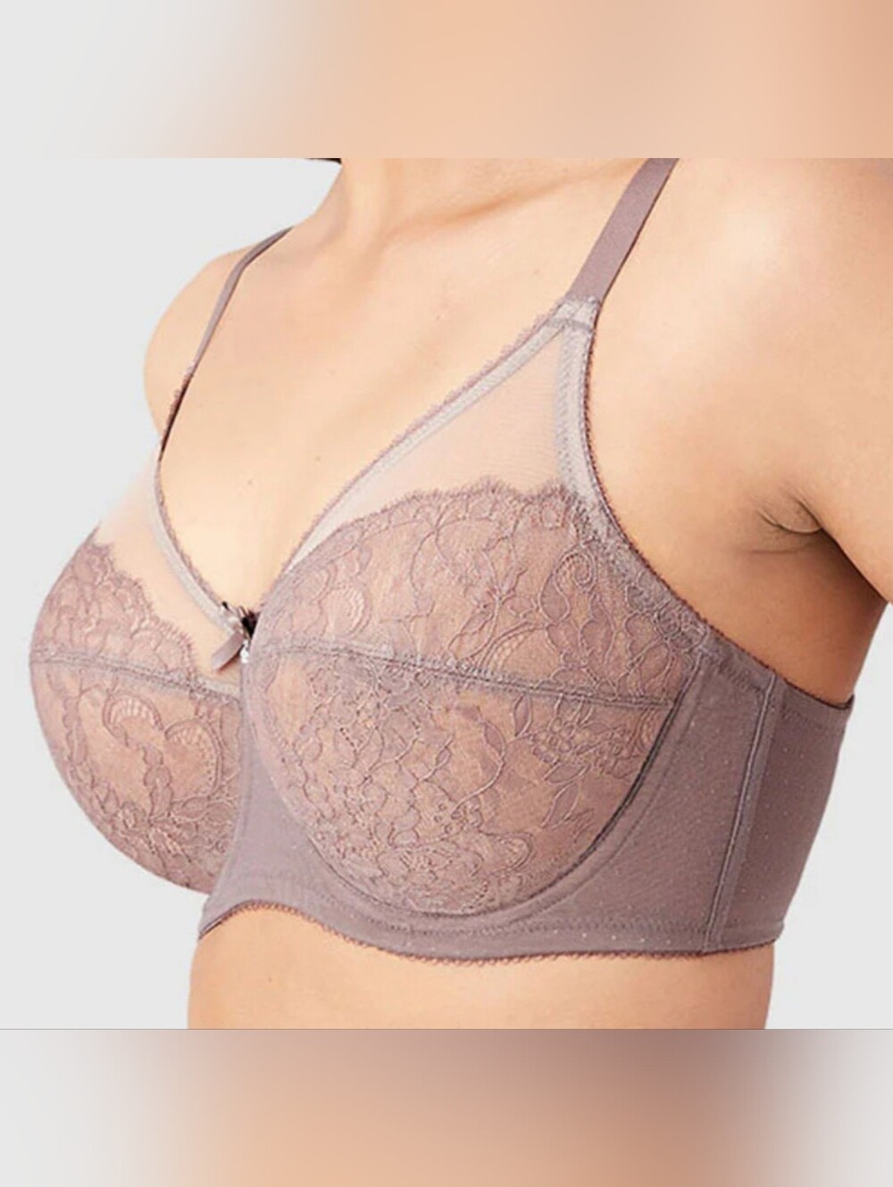 NWTs Wacoal Retro Chic Underwire Mauve Lace Bra Size 34 DDD
